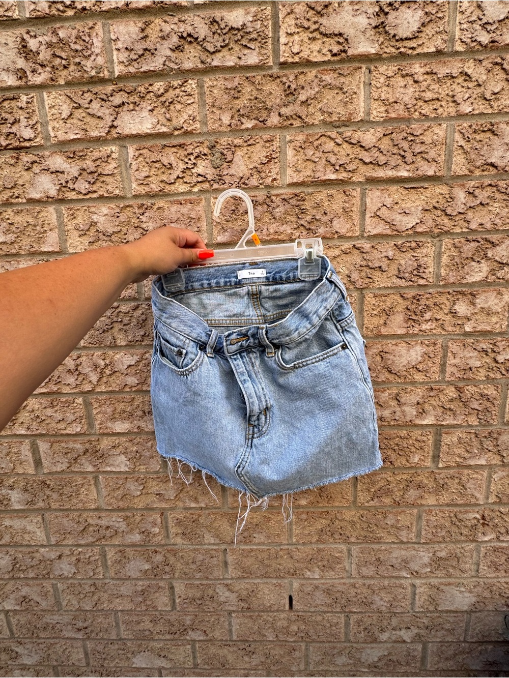 TNA - Light Wash Denim Mini Skirt